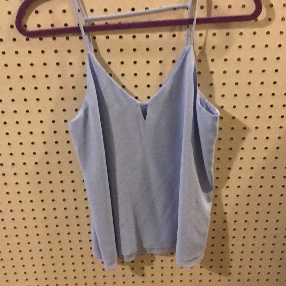 Light blue cami shell lined top